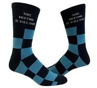 Crazy Dog Tshirts Men's This Meeting is Bullshit Socks Funny Office Work Graphic Novelty Footwear