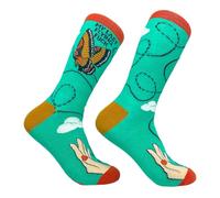 Crazy Dog Tshirts Women's There Goes My Last Flying Fuck Socks Funny Sarcastic Butterfly Novelty Footwear Green