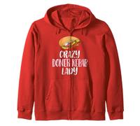 Crazy Doner Kebab Lady - Cute Doner Kebab Zip Hoodie