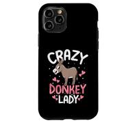 Crazy Donkey Lady Funny Donkeys Animal Lover Womens Girls Case for iPhone 11 Pro