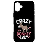 Crazy Donkey Lady Funny Donkeys Animal Lover Womens Girls Case for iPhone 16 Plus