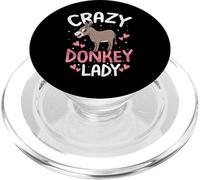 Crazy Donkey Lady Funny Donkeys Animal Lover Womens Girls PopSockets PopGrip for MagSafe