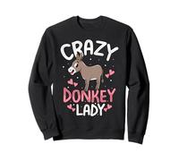 Crazy Donkey Lady Funny Donkeys Animal Lover Womens Girls Sweatshirt