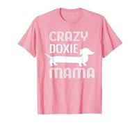 Crazy Doxie Mama Dachshund Mom T-Shirt, Men, Pink, X-Large