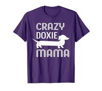 Crazy Doxie Mama Dachshund Mom T-Shirt, Men, Purple, 3X-Large