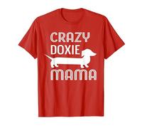 Crazy Doxie Mama Dachshund Mom T-Shirt, Men, Red, Medium