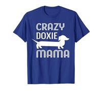 Crazy Doxie Mama Dachshund Mom T-Shirt, Men, Royal Blue, Large