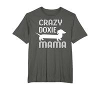 Crazy Doxie Mama Dachshund Mom T-Shirt, Men's Big and Tall, Asphalt Grey, 3X Tall