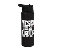 Crazy Eights Card Game Legend Cards Still Play Crazy Eights Stainless Steel Insulated Water Bottle