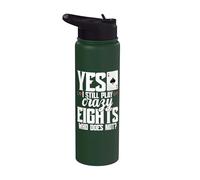 Crazy Eights Card Game Legend Cards Still Play Crazy Eights Stainless Steel Insulated Water Bottle