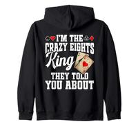 Crazy Eights Cards Player Legend The King Crazy Eights Zip Hoodie