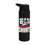 Crazy Eights Queen Card Game Tournament Lucky Crazy Eights Stainless Steel Insulated Water Bottle