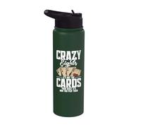 Crazy Eights Queen Cards Tournament Play Them Crazy Eights Stainless Steel Insulated Water Bottle