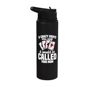 Crazy Eights Queen Tournament Cards Your Mom Crazy Eights Stainless Steel Insulated Water Bottle