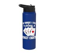 Crazy Eights Tournament Legend Still Play Crazy Eights Stainless Steel Insulated Water Bottle