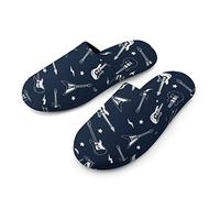Crazy Electric Guitar Men's Cotton Slipper Memory Foam Non-Slip Closed Toe Slippers Indoor House Shoes