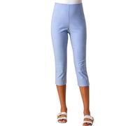 Crazy Fashion Bengaline Summer Cropped Trousers for Women Capri Pants Short Cropped Cut Off Elasticated Stretch Casual Plain Bottoms Three Quarter Length Pedal Pusher Ladies Clothes Sky Blue 10