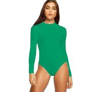 Crazy Fashion Bodysuits For Women UK Casual Long Sleeve Womens Turtle Neck Bodysuit Plain Polo High Neck Tops Ladies T-Shirts Stretch Leotard Top 6-12 Size