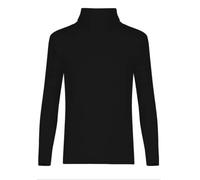 Crazy Fashion Kids Unisex Boys Girls Long Sleeve Polo Neck Ribbed Jumper Top Children Turtle Roll Neck Rib Tops for Winter UK Size 7 to 13 Years Black