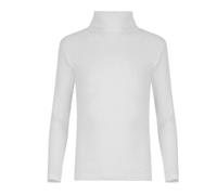 Crazy Fashion Kids Unisex Boys Girls Long Sleeve Polo Neck Ribbed Jumper Top Children Turtle Roll Neck Rib Tops for Winter UK Size 7 to 13 Years White