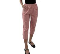 Crazy Fashion Ladies Capri Pants, 3/4 Length, High Waist, Plain, Stretch, Plus Size Summer Trousers for Women, UK 10-24, Black, Cotton Polyester, Made in Italy