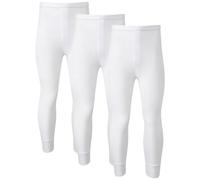 Crazy Fashion Men’s Thermal Underwear Pants (3-Pc) - Fleece-Lined, Base Layer Bottoms for Cold Weather, Soft & Stretchy Long Johns Warm Winter Thermalwear (3 Pack - White, Size Medium)