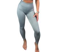 Crazy Fashion Ribbed Black High Waisted Thick Leggings for Women Soft Tummy Control Legging Soft Elastic Sports Workout Gym Running Yoga Stretchy Pants UK (Grey, L/XL (UK 14)