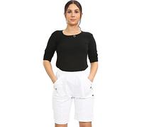 Crazy Fashion Women’s Capri Trousers Ladies 3/4 Pants & Shorts Elasticated Waistband Trouser Casual Summer Soft Pant Plus Size 10-24 (12, White)