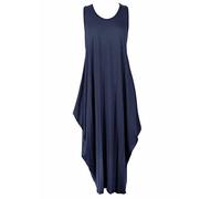 Crazy Fashion Women Sleeveless Parachute Langelook Tulip Loose Fit Baggy Romper Dress for Summer Plain Tunic Casual Ladies Tops Navy 8-10