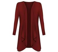 Crazy Fashion Women's Cardigans Long Sleeve Ladies Waterfall Open Front Hanky Hem Casual Solid Color Jersey Womens Outwear Tops Boyfriend Cardigan for Women UK 8-26