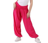 Crazy Fashion Women's Full Length Lagenlook Boho Hippy Harem Ali Baba Long High Waisted Cuffed Loose Fit Plain Pants Summer Trousers Ladies Joggers Baggy Yoga Harem Pants Plus Size UK 10-18
