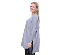 Crazy Fashion Womens Oversized High Low Dipped Hem Long Line Round Neck Dress T-Shirt Tops Baggy Ladies Plain Dip Hem Long Sleeve Top UK One Size 8-16 Grey