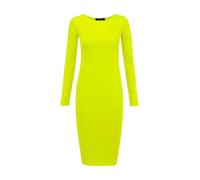 Crazy Fashion Womens Plain and Printed Long Sleeve Round Neck Stretch Jersey Bodycon Ladies Dress Midi All Season Solid Color Casual Dresses for Women Mint 12-14