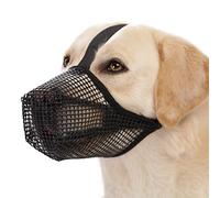 Crazy Felix Dog Muzzle, Soft Mesh Muzzle for Small Medium Large Dogs Labrador German Shepherd, Breathable Adjustable Mouth Guard for Biting Chewing Scavenging, Allows Panting and Drinking(Black, XL)