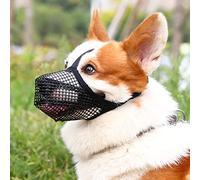 Crazy Felix Dog Muzzle, Soft Mesh Muzzle for Small Medium Large Dogs Labrador German Shepherd, Breathable Adjustable Mouth Guard for Biting Chewing Scavenging, Allows Panting and Drinking(Black,S)