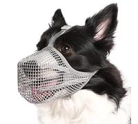 Crazy Felix Dog Muzzle, Soft Mesh Muzzle for Small Medium Large Dogs Labrador German Shepherd, Breathable Adjustable Mouth Guard for Biting Chewing Scavenging, Allows Panting and Drinking(Grey, M)