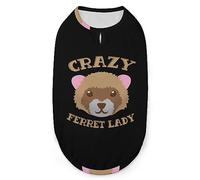 Crazy Ferret Lady Pets Shirt Vest Cute Dog Tank Top Soft Sleeveless T-Shirt for Puppy Kitty Cats L
