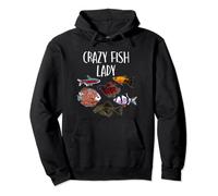 Crazy Fish Lady Funny Aquarium Tank for Fish Tank Lover Pullover Hoodie