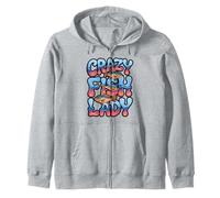 Crazy Fish Lady Quote with Tropical Fish Silhouettes Zip Hoodie