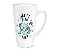 Crazy Fish Lady Stars 17oz Large Latte Mug Cup