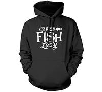 Crazy Fish Lady Unisex Hoodie - Black Small