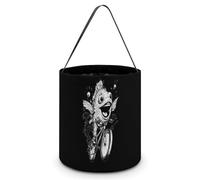 Crazy Fish Rider Riding A Bike Halloween Tricking Or Treating Bucket Bags Reusable Candy Basket Tote Pumpkin Party Favor Bag
