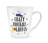 Crazy Football Lady 12oz Latte Mug Cup
