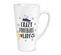 Crazy Football Lady 17oz Large Latte Mug Cup