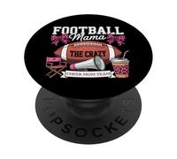 Crazy Football Mama Cheer Mom Team Supporter Design PopSockets Adhesive PopGrip