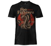 CRAZY FOR ROCK Foo Fighters Snake T Shirt, Official Unisex T-Shirt, Regular Cotton Top, Adult Boy, Black, L
