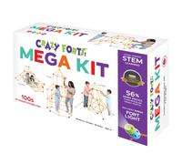 Crazy Forts Everest Mega Kit - 108pc Rod & Ball Fort Building Set Bonus Light Ball Indoor-Outdoor Create Play Tent Structures Kids Toy Ages 5+