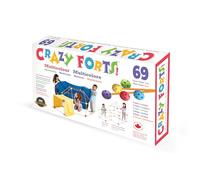 Crazy Forts - Multi Colour - Building Kit for Kids 8-12 - Indoor Creative Fort Building STEM Toys - Durable and Portable Kit for Team Building Skills and Creative Thinking - 1 Box, 69 Pcs