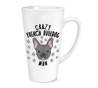 Crazy French Bulldog Man Stars 17oz Large Latte Mug Cup