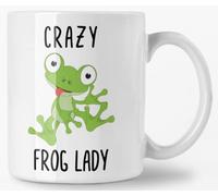 Crazy Frog Lady Coffee Mug, Gift for Frog Lover, Pet Frog Owner